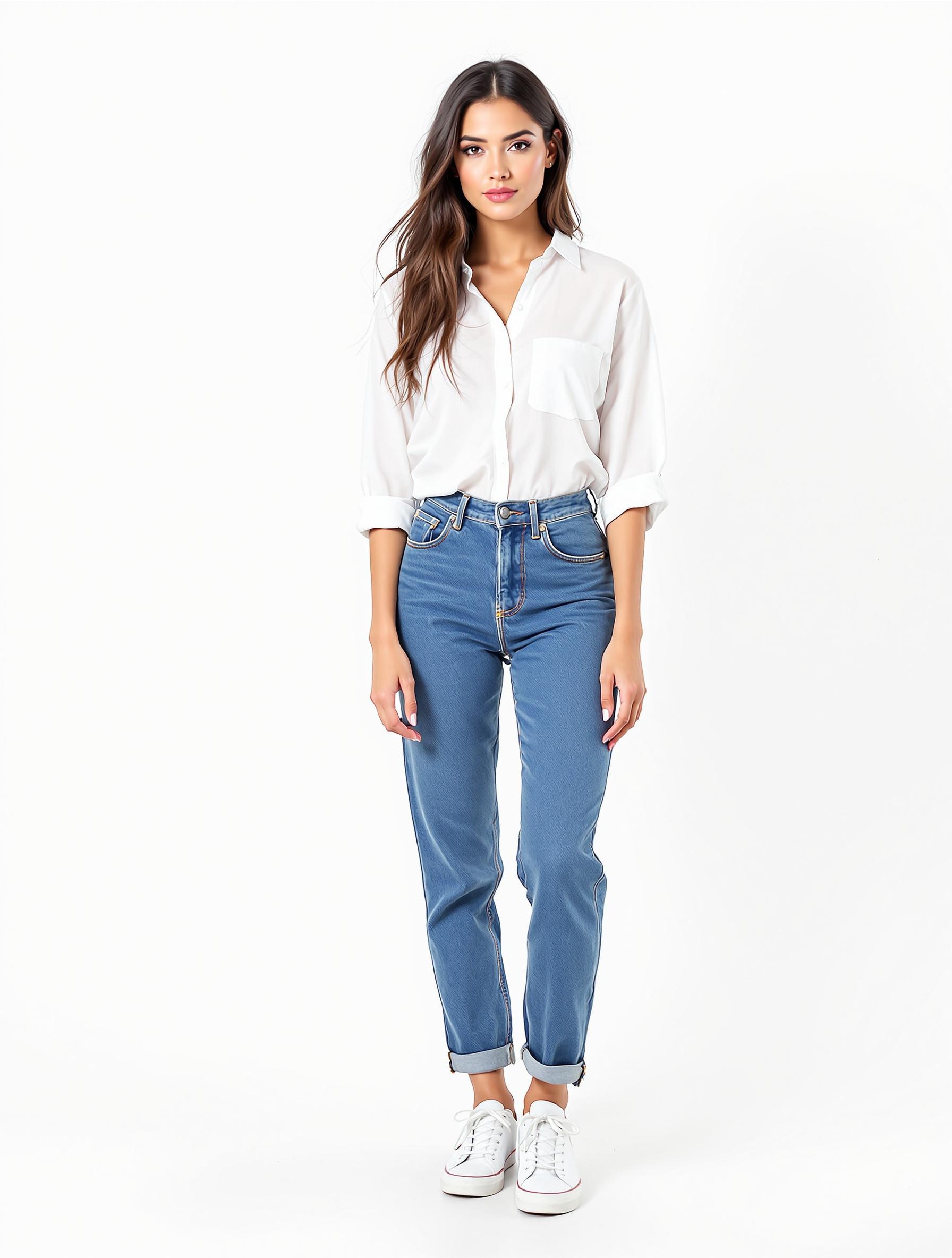 full-body portrait of latina female model