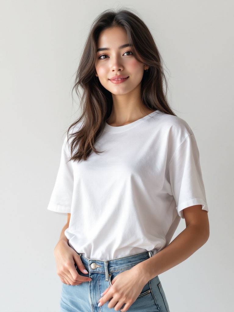 half-body portrait of asian female model