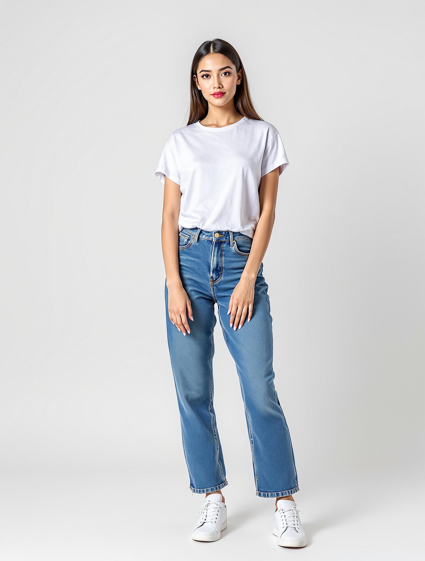 full-body portrait of south-east asian female model