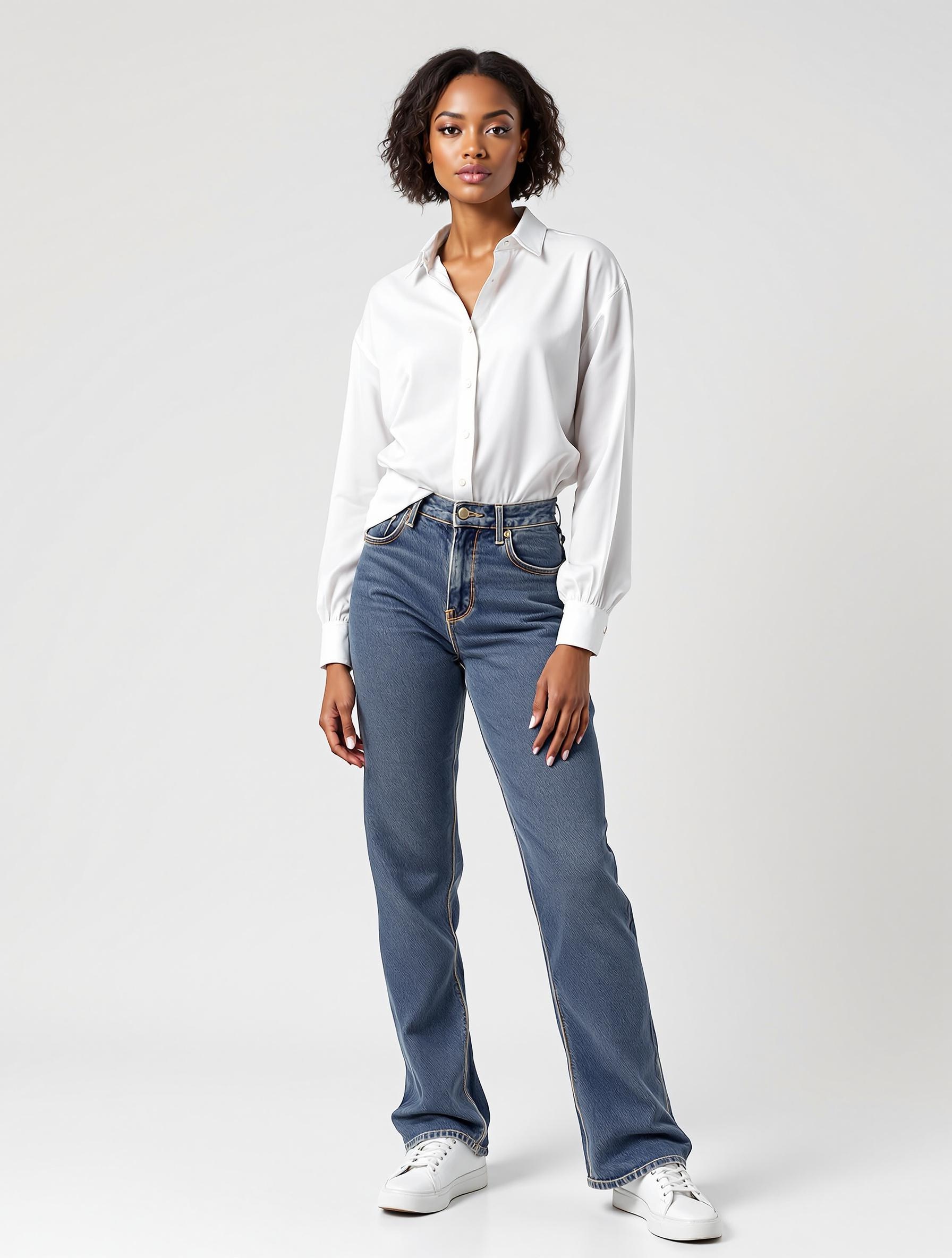 full-body portrait of black female model