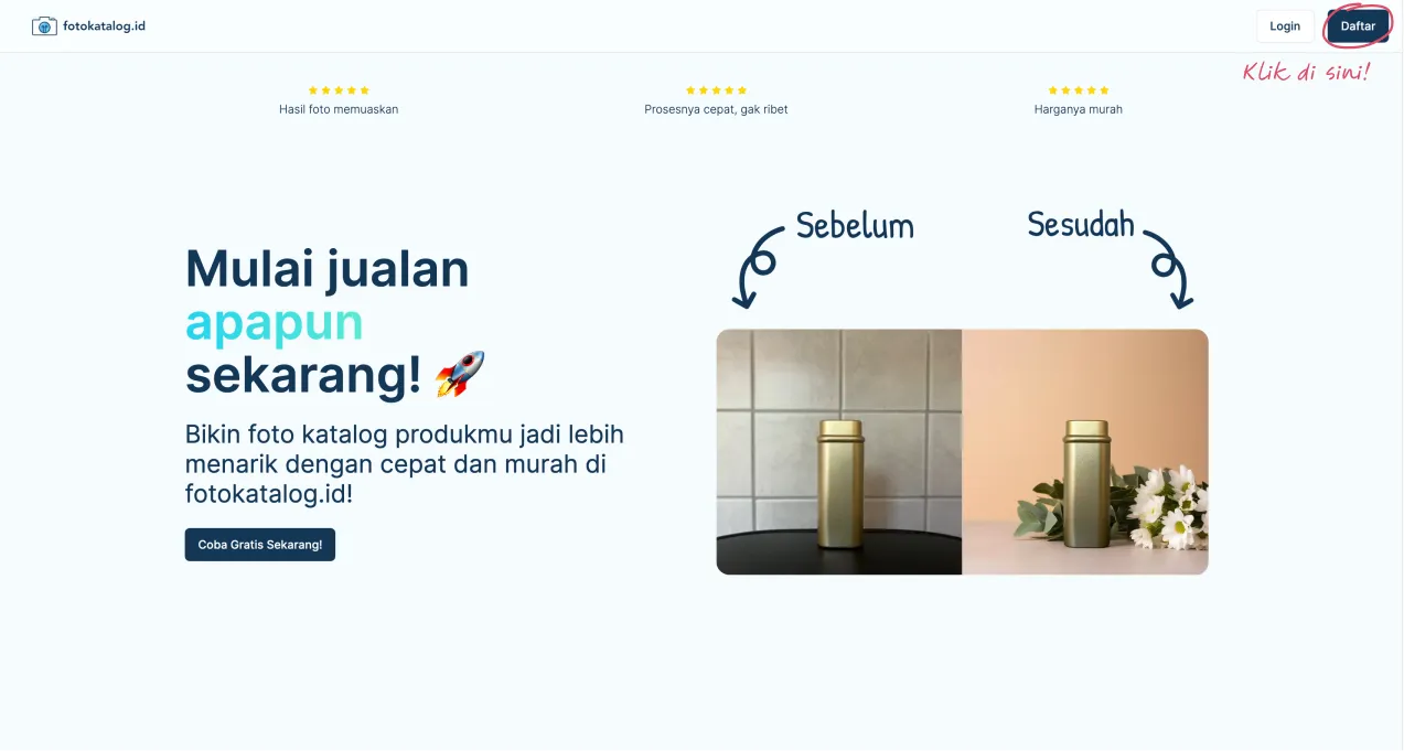 Sign up button
