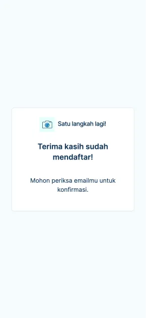 Sign-up success notification