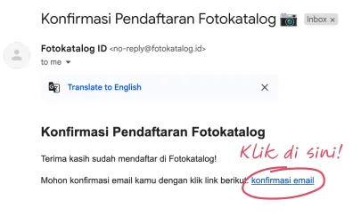 Email confirmation